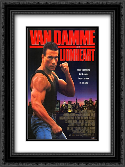 Lionheart 18x24 Black Ornate Wood Framed Movie Poster with Double Matting