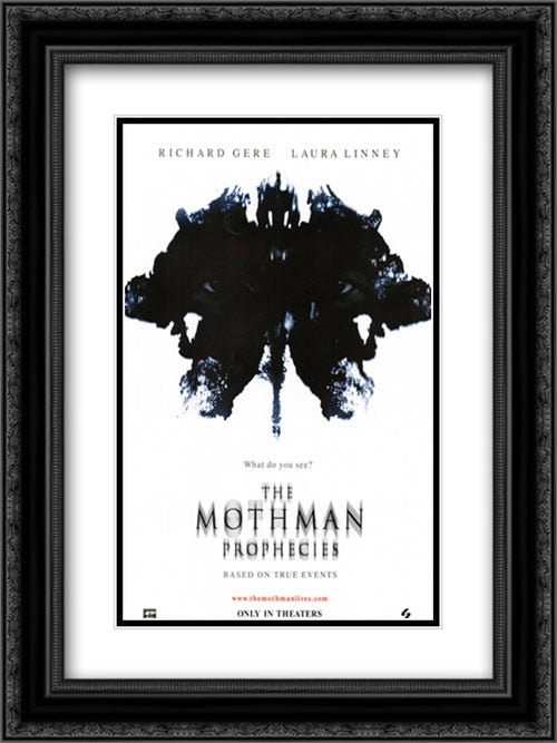 The Mothman Prophecies 18x24 Black Ornate Wood Framed Movie Poster with Double Matting