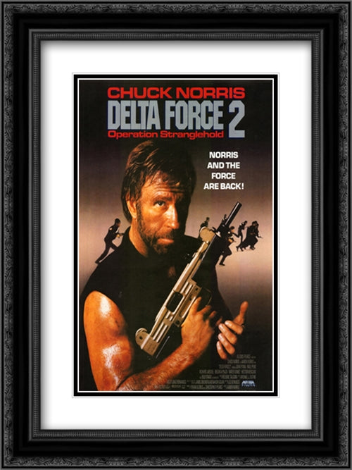 Delta Force 2 18x24 Black Ornate Wood Framed Movie Poster with Double Matting