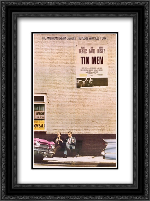 Tin Men 18x24 Black Ornate Wood Framed Movie Poster with Double Matting
