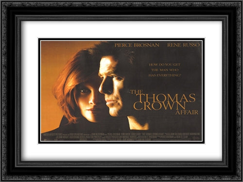 The Thomas Crown Affair 24x18 Black Ornate Wood Framed Movie Poster with Double Matting