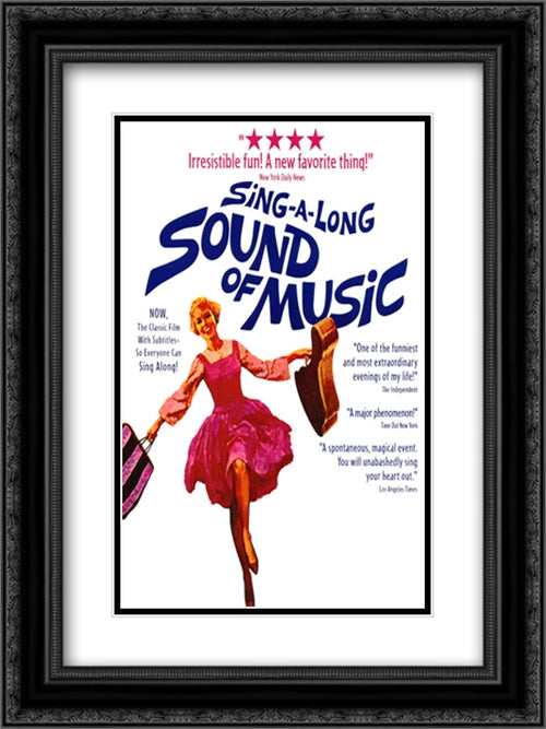 The Sound Of Music 18x24 Black Ornate Wood Framed Movie Poster with Double Matting