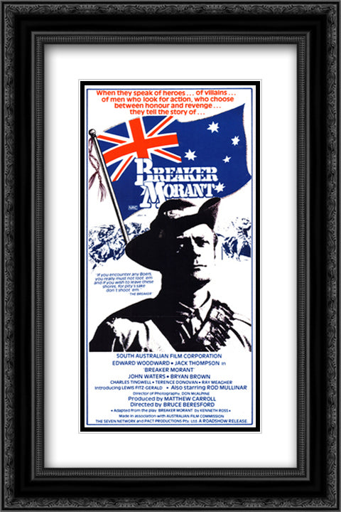 Breaker Morant 16x24 Black Ornate Wood Framed Movie Poster with Double Matting