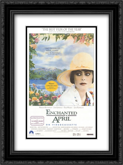 Enchanted April 18x24 Black Ornate Wood Framed Movie Poster with Double Matting