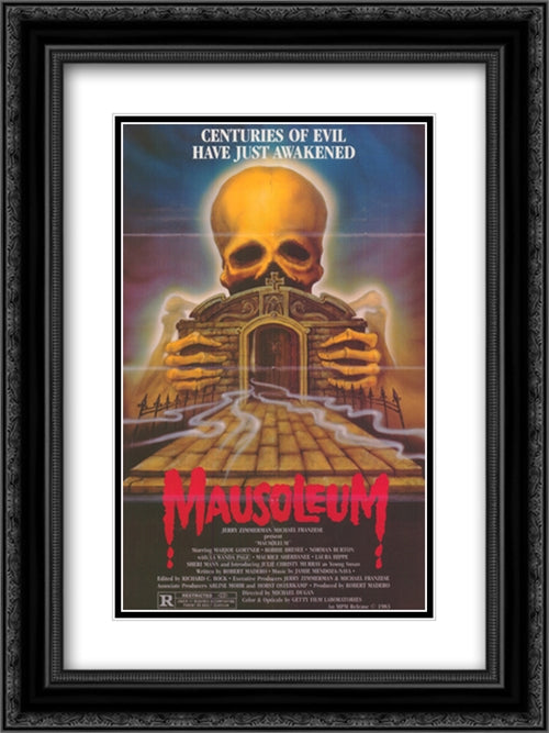 Mausoleum 18x24 Black Ornate Wood Framed Movie Poster with Double Matting