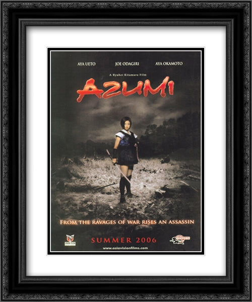 Azumi 20x24 Black Ornate Wood Framed Movie Poster with Double Matting