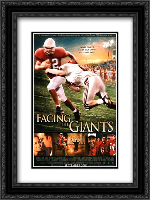 Facing the Giants 18x24 Black Ornate Wood Framed Movie Poster with Double Matting