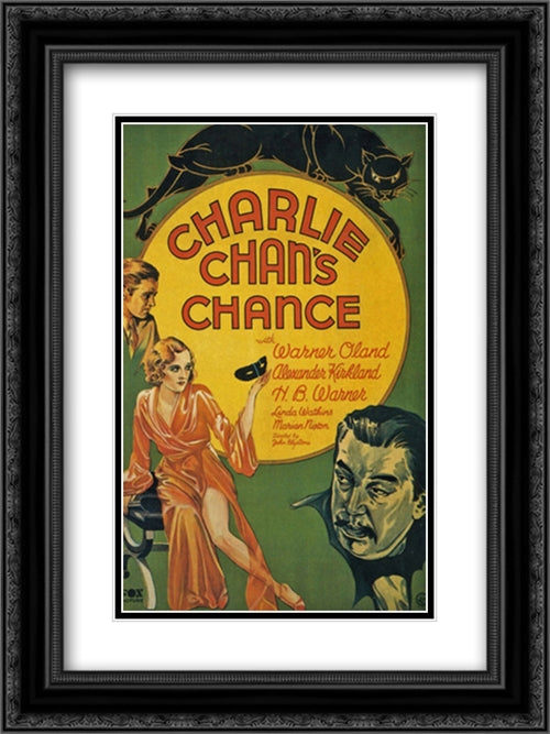 Charlie Chan's Chance 18x24 Black Ornate Wood Framed Movie Poster with Double Matting