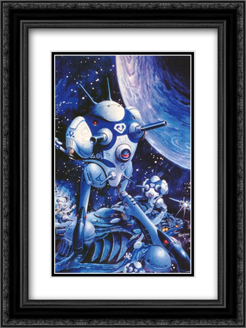 Robotech: The Movie 18x24 Black Ornate Wood Framed Movie Poster with Double Matting