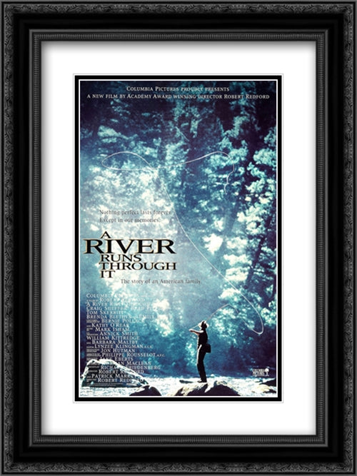 River Runs Through It a 18x24 Black Ornate Wood Framed Movie Poster with Double Matting