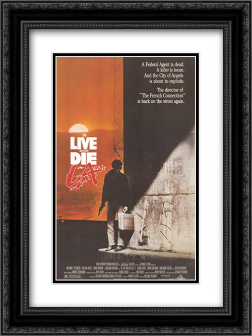 to Live and Die in La 18x24 Black Ornate Wood Framed Movie Poster with Double Matting