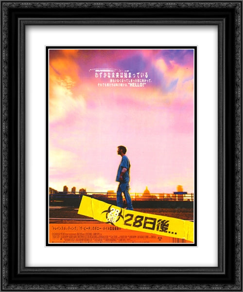 28 Days Later 20x24 Black Ornate Wood Framed Movie Poster with Double Matting