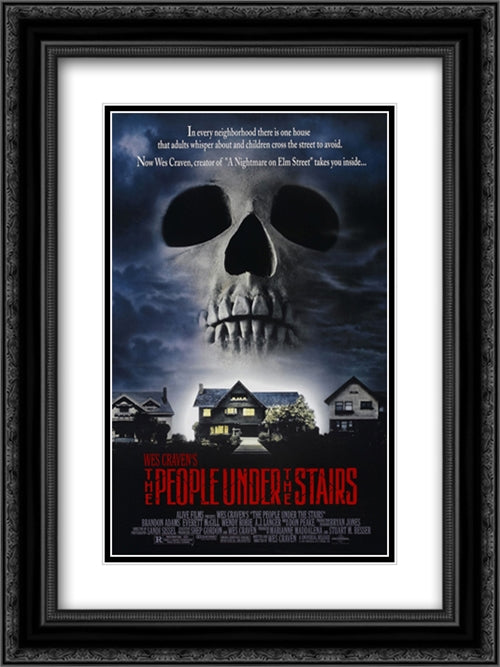 The People Under The Stairs 18x24 Black Ornate Wood Framed Movie Poster with Double Matting