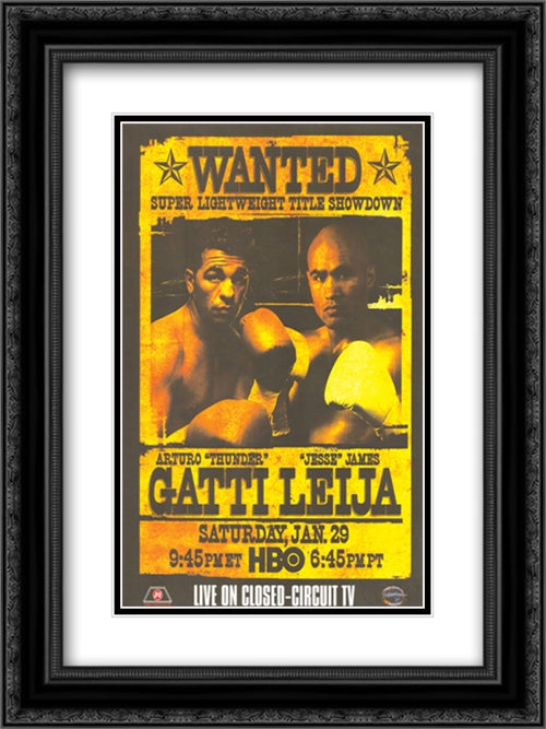 Arturo Gatti Vs James Leija 18x24 Black Ornate Wood Framed Movie Poster with Double Matting