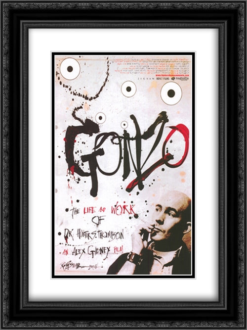 Gonzo: The Life and Work of Dr. Hunter S. Thompson 18x24 Black Ornate Wood Framed Movie Poster with Double Matting