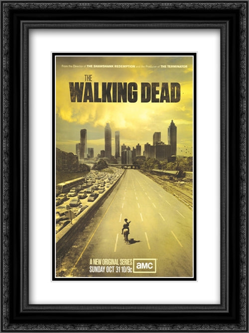 The Walking Dead (TV) 18x24 Black Ornate Wood Framed Movie Poster with Double Matting