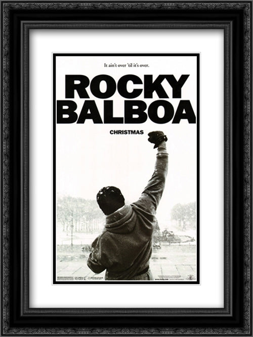 Rocky Balboa 18x24 Black Ornate Wood Framed Movie Poster with Double Matting