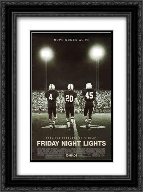 Friday Night Lights 18x24 Black Ornate Wood Framed Movie Poster with Double Matting