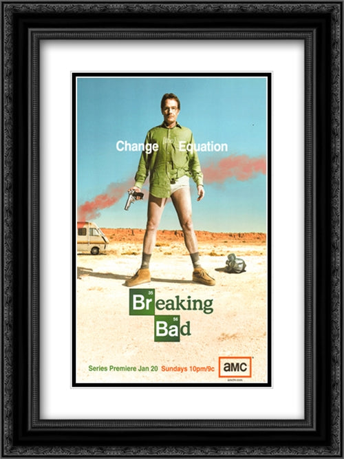 Breaking Bad 18x24 Black Ornate Wood Framed Movie Poster with Double Matting