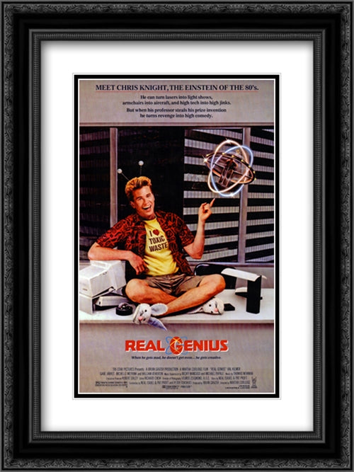 Real Genius 18x24 Black Ornate Wood Framed Movie Poster with Double Matting