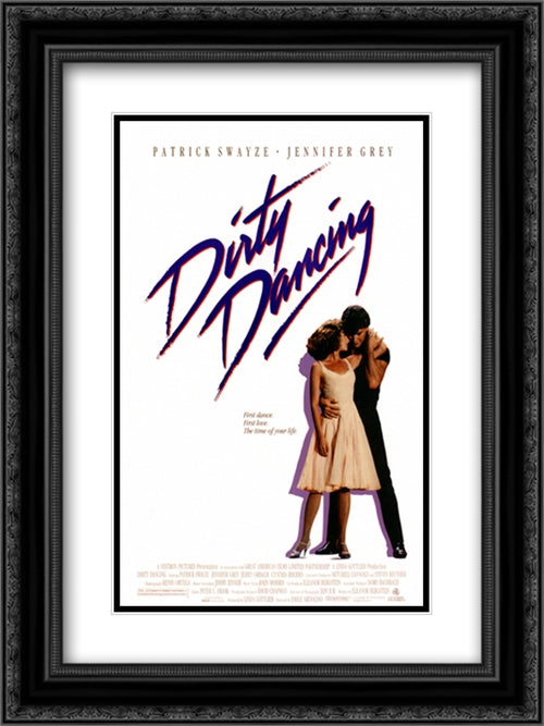 Dirty Dancing 18x24 Black Ornate Wood Framed Movie Poster with Double Matting