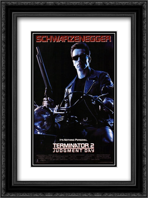 Terminator 2: Judgement Day 18x24 Black Ornate Wood Framed Movie Poster with Double Matting
