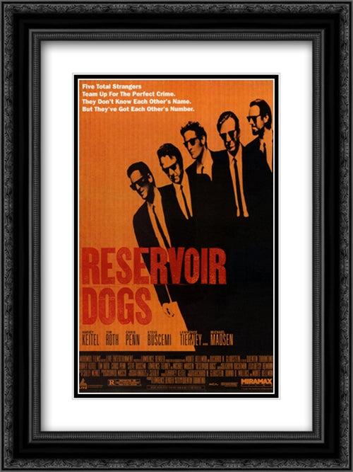 Reservoir Dogs 18x24 Black Ornate Wood Framed Movie Poster with Double Matting