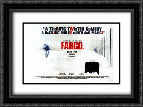 Fargo 24x18 Black Ornate Wood Framed Movie Poster with Double Matting