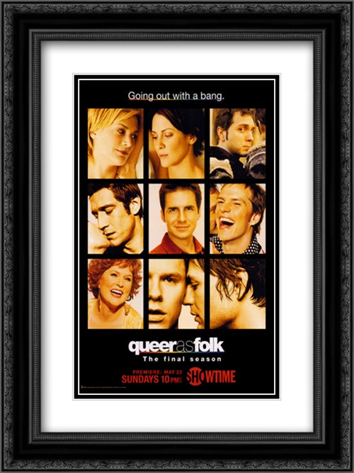 Queer As Folk 18x24 Black Ornate Wood Framed Movie Poster with Double Matting