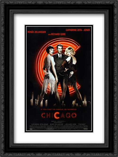 Chicago 18x24 Black Ornate Wood Framed Movie Poster with Double Matting