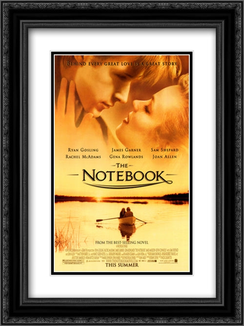 The Notebook 18x24 Black Ornate Wood Framed Movie Poster with Double Matting