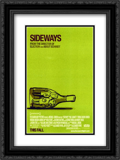 Sideways 18x24 Black Ornate Wood Framed Movie Poster with Double Matting