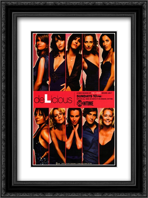 The L Word 18x24 Black Ornate Wood Framed Movie Poster with Double Matting