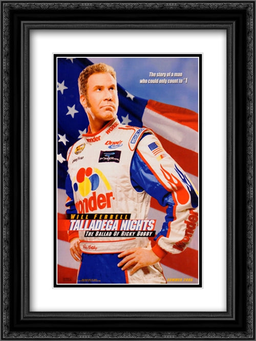 Talladega Nights: Ricky Bobby 18x24 Black Ornate Wood Framed Movie Poster with Double Matting