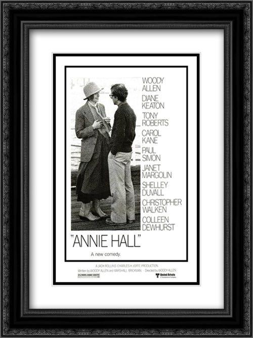 Annie Hall 18x24 Black Ornate Wood Framed Movie Poster with Double Matting