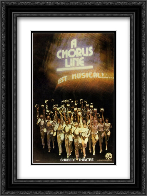 A Chorus Line - Broadway 18x24 Black Ornate Wood Framed Movie Poster with Double Matting