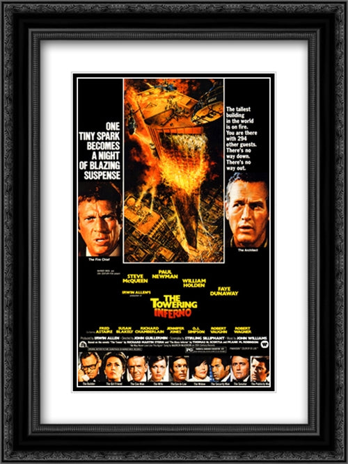 The Towering Inferno 18x24 Black Ornate Wood Framed Movie Poster with Double Matting