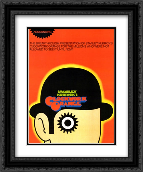 A Clockwork Orange 20x24 Black Ornate Wood Framed Movie Poster with Double Matting