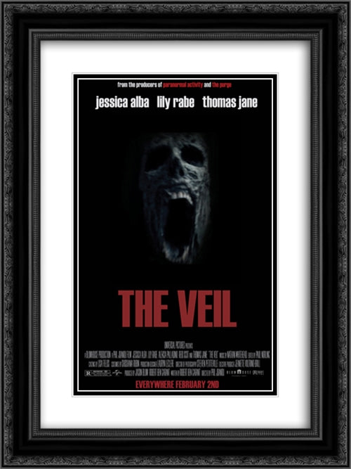 The Veil 18x24 Black Ornate Wood Framed Movie Poster with Double Matting