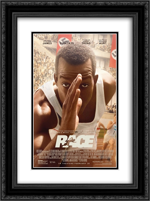 Race 18x24 Black Ornate Wood Framed Movie Poster with Double Matting
