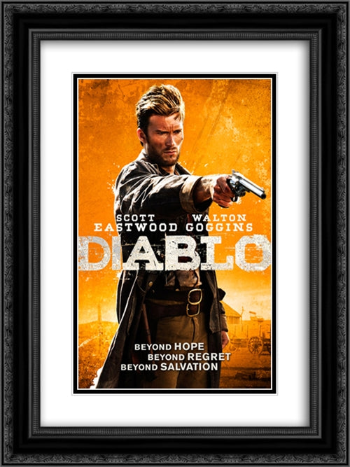 Diablo 18x24 Black Ornate Wood Framed Movie Poster with Double Matting