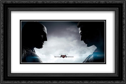 Batman vs. Superman 24x16 Black Ornate Wood Framed Movie Poster with Double Matting