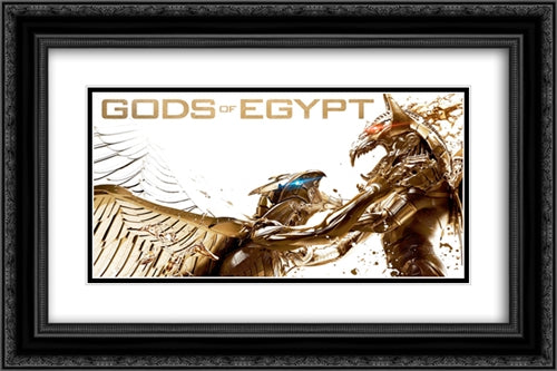 Gods of Egypt 24x16 Black Ornate Wood Framed Movie Poster with Double Matting