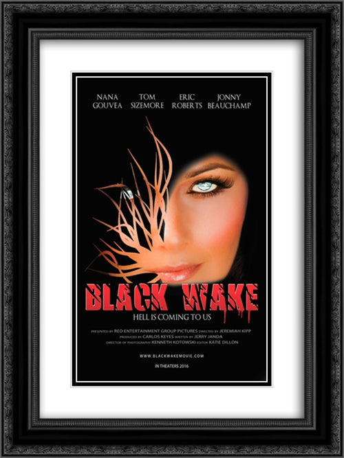 Black Wake 18x24 Black Ornate Wood Framed Movie Poster with Double Matting