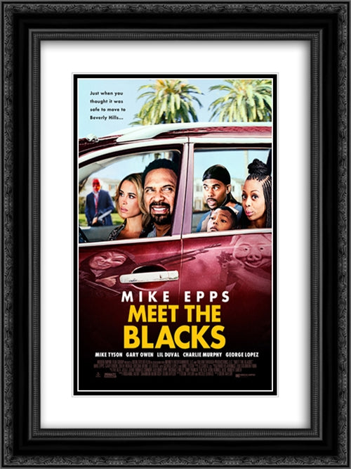 Meet the Blacks 18x24 Black Ornate Wood Framed Movie Poster with Double Matting