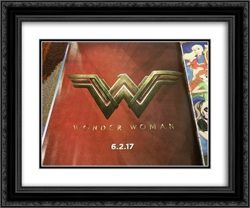 Wonder Woman 24x20 Black Ornate Wood Framed Movie Poster with Double Matting