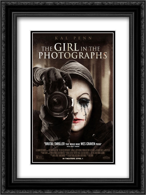 The Girl in the Photographs 18x24 Black Ornate Wood Framed Movie Poster with Double Matting