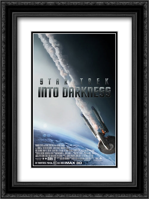 Star Trek Into Darkness 18x24 Black Ornate Wood Framed Movie Poster with Double Matting