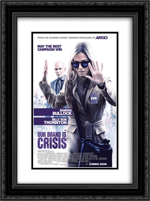 Our Brand is Crisis 18x24 Black Ornate Wood Framed Movie Poster with Double Matting