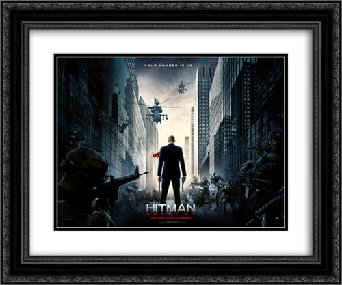 Hitman Agent 47 24x20 Black Ornate Wood Framed Movie Poster with Double Matting